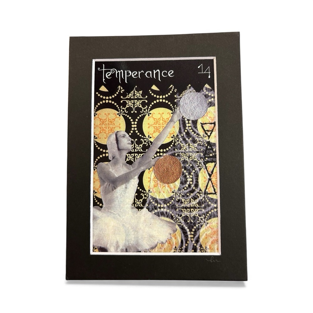 Temperance Tarot Card Framed Art, 5 inches x 7 inches